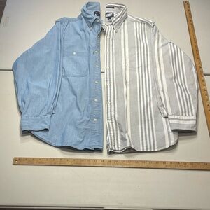 Lands' End Lot: Vintage Blue Chambray Work Shirt + Sail Rigger OCBD